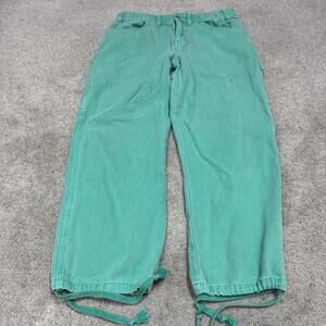 BDG Urban Outfitters Cargo Pants Green Elastic Waist Pockets Women’s Size 10
